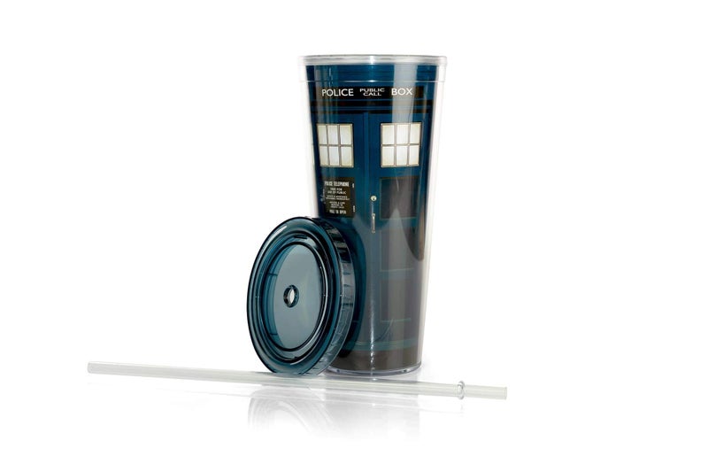 Seven20 Doctor Who TARDIS 22 Oz Acrylic Travel Tumbler With Lid & Straw - Double-Walled, BPA-Free Spillproof Cup Features Secure, Twist-On Cap & Matching Straw - Image 4